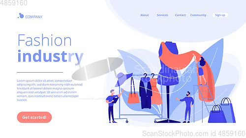 Image of Fashion industry concept landing page.