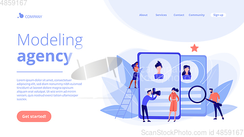 Image of Modeling agency concept landing page.