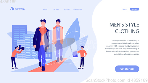 Image of Men style and fashion concept landing page.