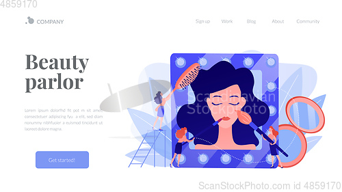 Image of Beauty salon concept landing page.