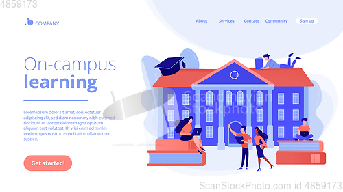 Image of College campus concept landing page