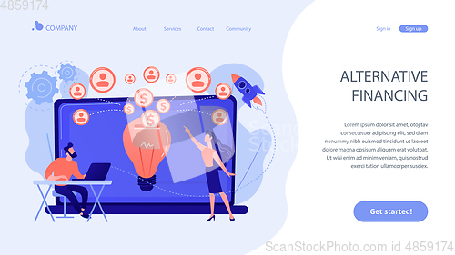Image of Crowdfunding concept landing page.