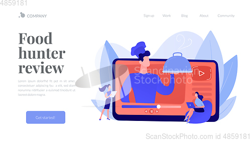 Image of Food blogging concept landing page.