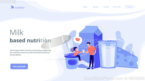 Image of Dairy products concept landing page.