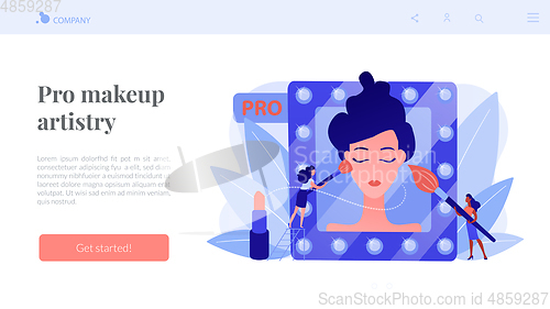 Image of Professional makeup concept landing page.