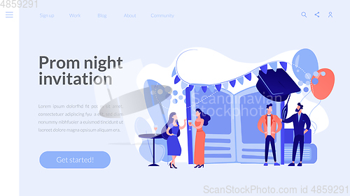 Image of Prom party concept landing page.
