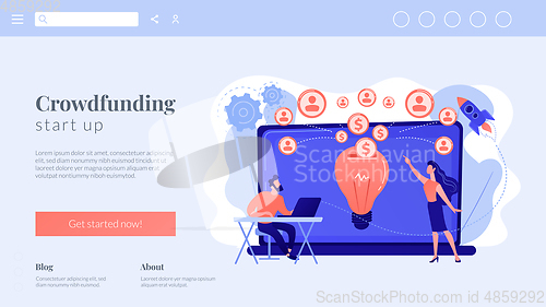 Image of Crowdfunding concept landing page.