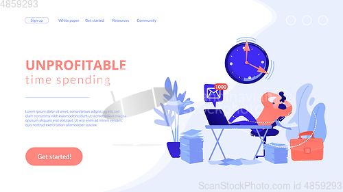 Image of Procrastination concept landing page.