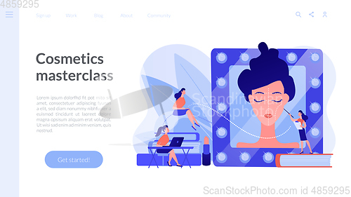 Image of Makeup courses concept landing page.