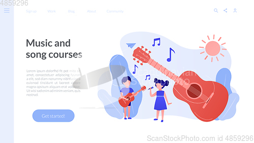 Image of Musical camp concept landing page.