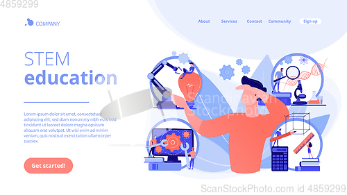 Image of STEM education concept landing page