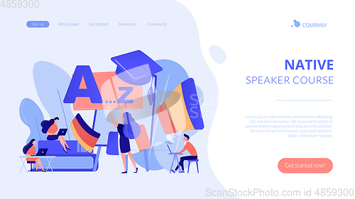 Image of Foreign language workshop concept landing page.