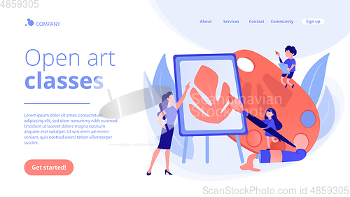 Image of Art studio concept landing page.