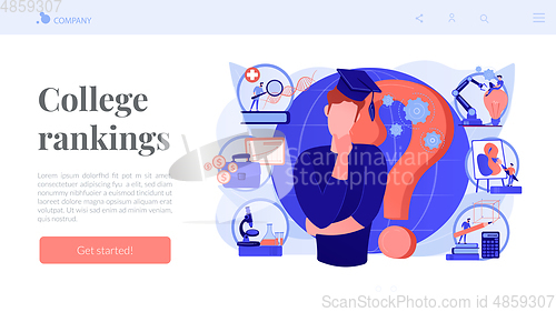 Image of College choice concept landing page