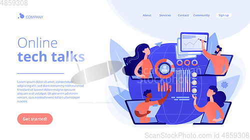 Image of Online tech talks concept landing page