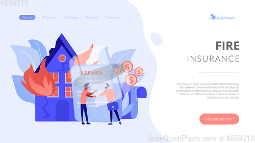 Image of Fire insurance concept landing page.