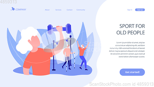 Image of Elder fitness concept landing page