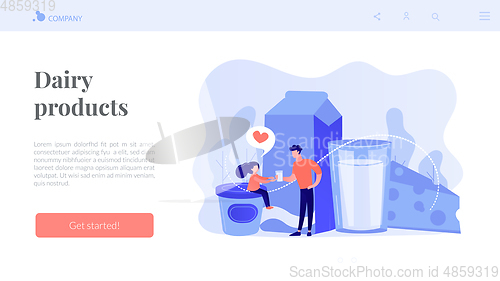 Image of Dairy products concept landing page.