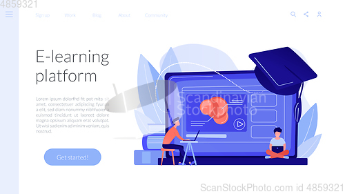 Image of Online education platform concept landing page.