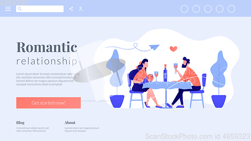 Image of Romantic date concept landing page.