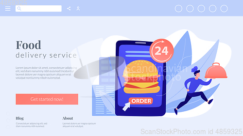 Image of Food delivery service concept landing page.