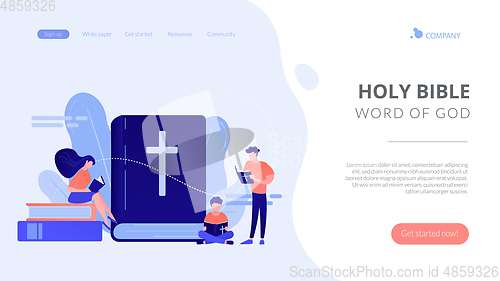 Image of Holy bible concept landing page.