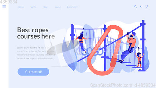 Image of Summer ropes course concept landing page.