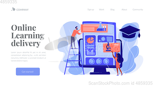 Image of Learning management system concept landing page.