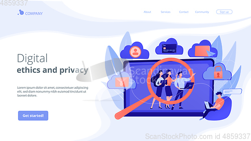 Image of Digital ethics and privacy concept landing page