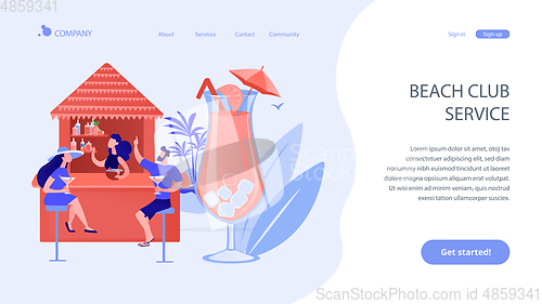 Image of Beach bar concept landing page.