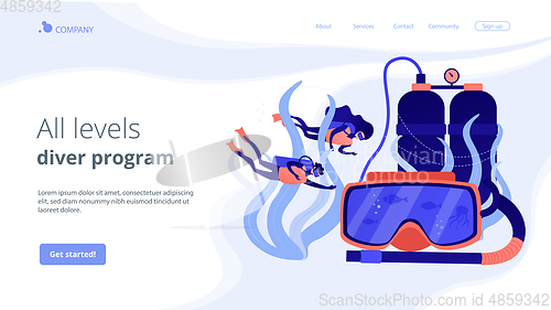 Image of Diving school concept landing page.