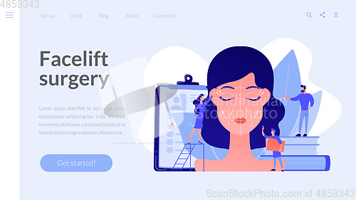 Image of Face lifting concept landing page.