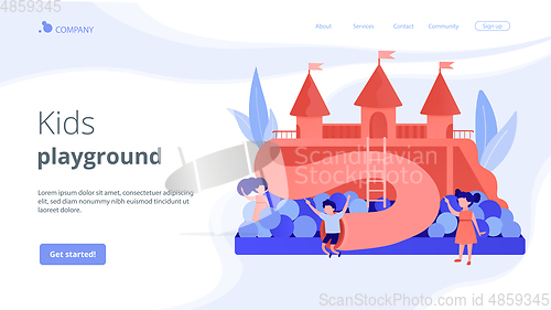 Image of Kids playground concept landing page.