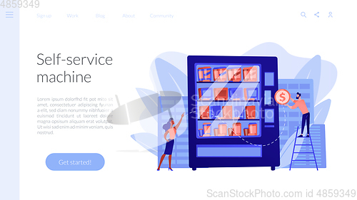 Image of Vending machine service concept landing page.