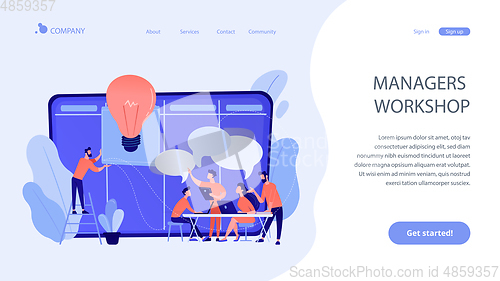 Image of Managers workshop concept landing page.