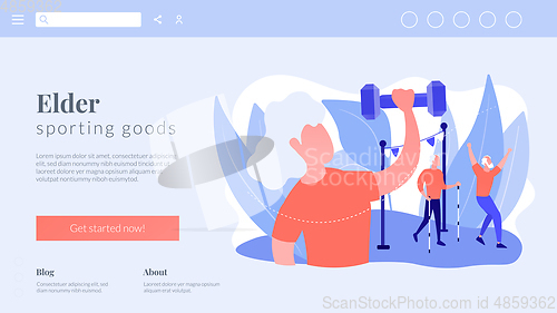 Image of Elder fitness concept landing page