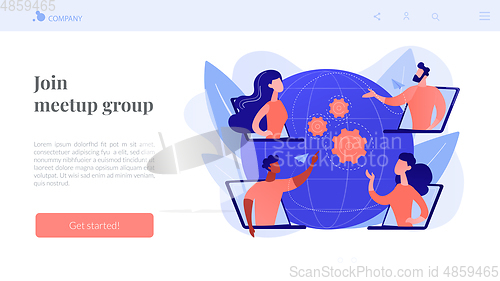 Image of Online meetup concept landing page