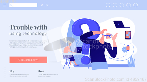 Image of Low-technical communication concept landing page
