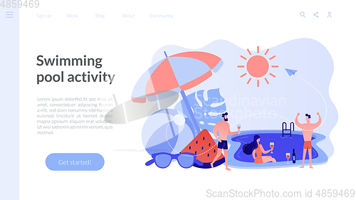 Image of Pool party concept landing page.