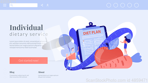 Image of Nutrition diet concept landing page.