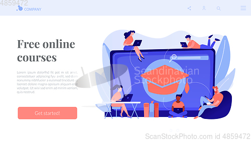 Image of Online courses concept landing page.