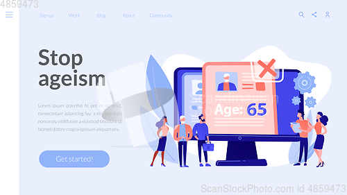 Image of Ageism social problem concept landing page