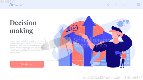 Image of Decision making concept landing page