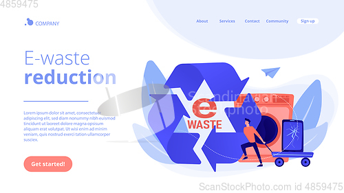 Image of E-waste reduction concept landing page.