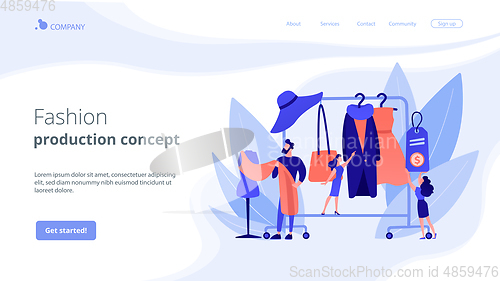 Image of Fashion house concept landing page.