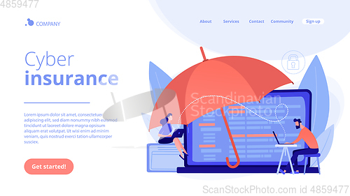 Image of Cyber insurance concept landing page.