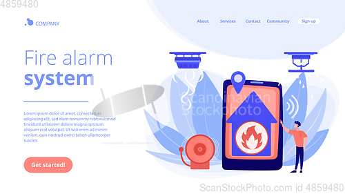 Image of Fire alarm system concept landing page.