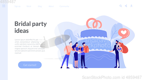 Image of Wedding party concept landing page.