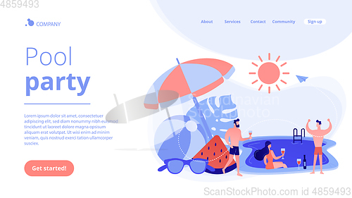 Image of Pool party concept landing page.