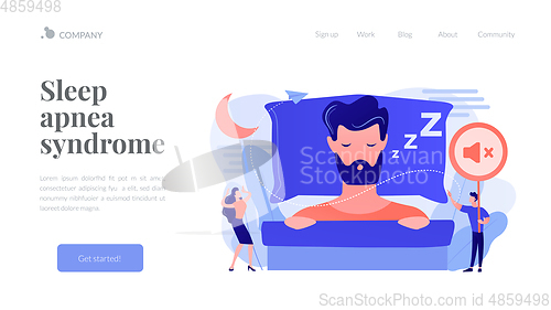 Image of Night snoring concept landing page.